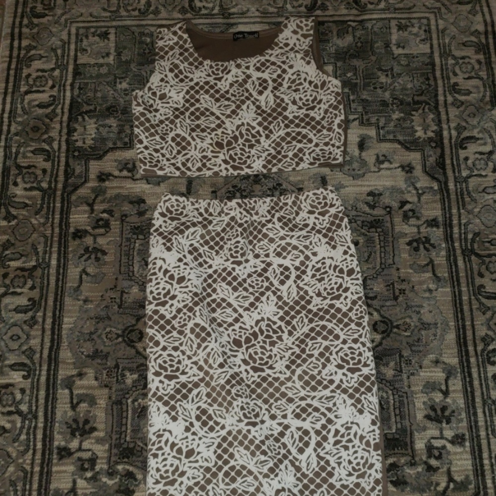 Crop top and skirt combo